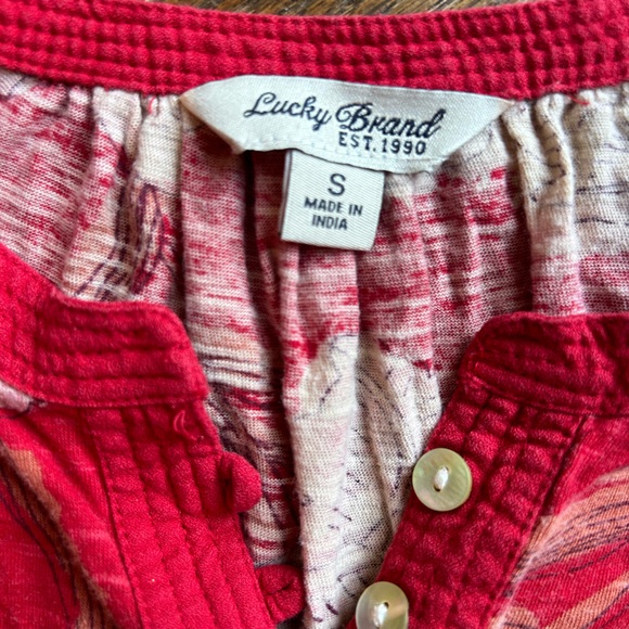 Lucky Brand Long Sleeve Boho Fall Top Size Small - Picture 3 of 4